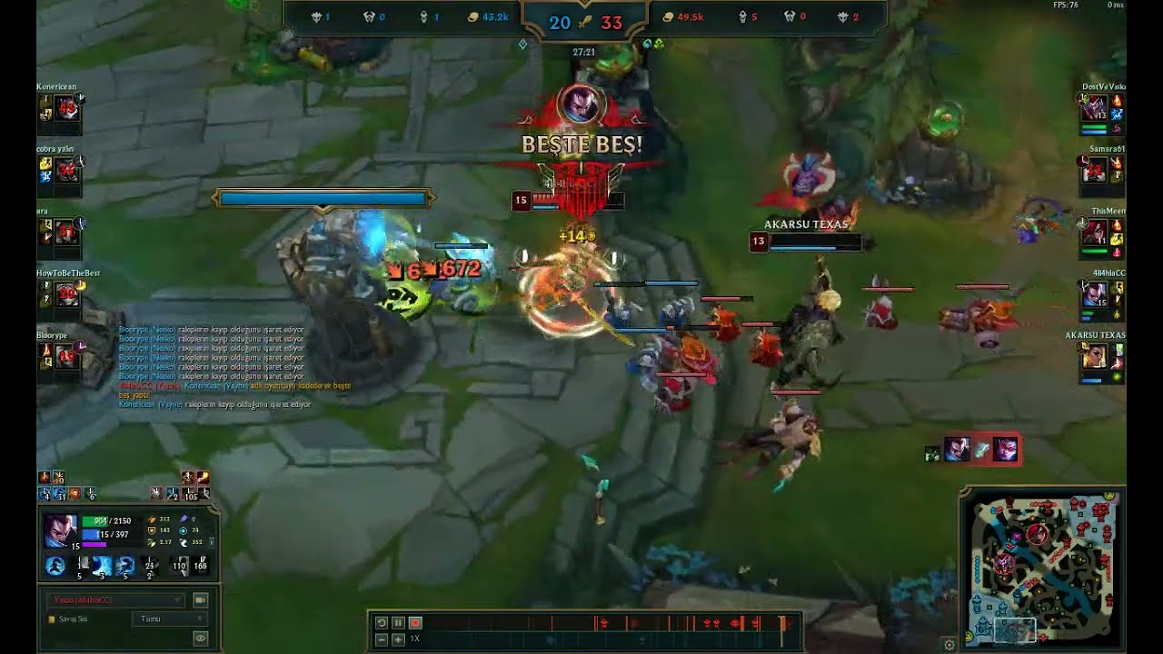 ALLAHLA CC Yasuo g&ouml;lge d&ouml;vmeli Penta