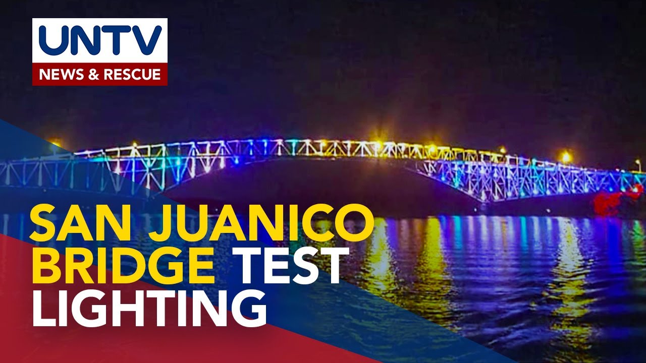 Bagong mukha ng San Juanico Bridge, nasilayan sa aesthetic lighting dry run