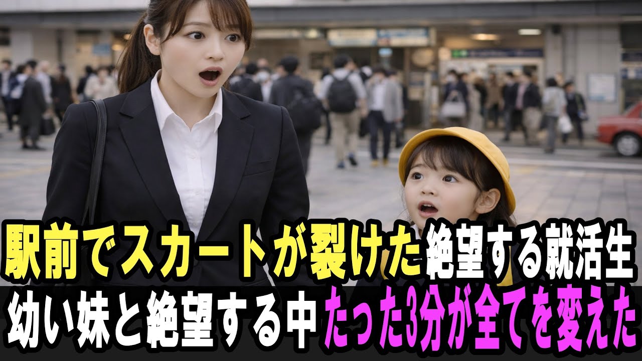 駅前でスーツが破れて泣きそうな女性——幼い妹を抱え途方に暮れる中、「3分だけいいですか？」周囲が息を呑んだ