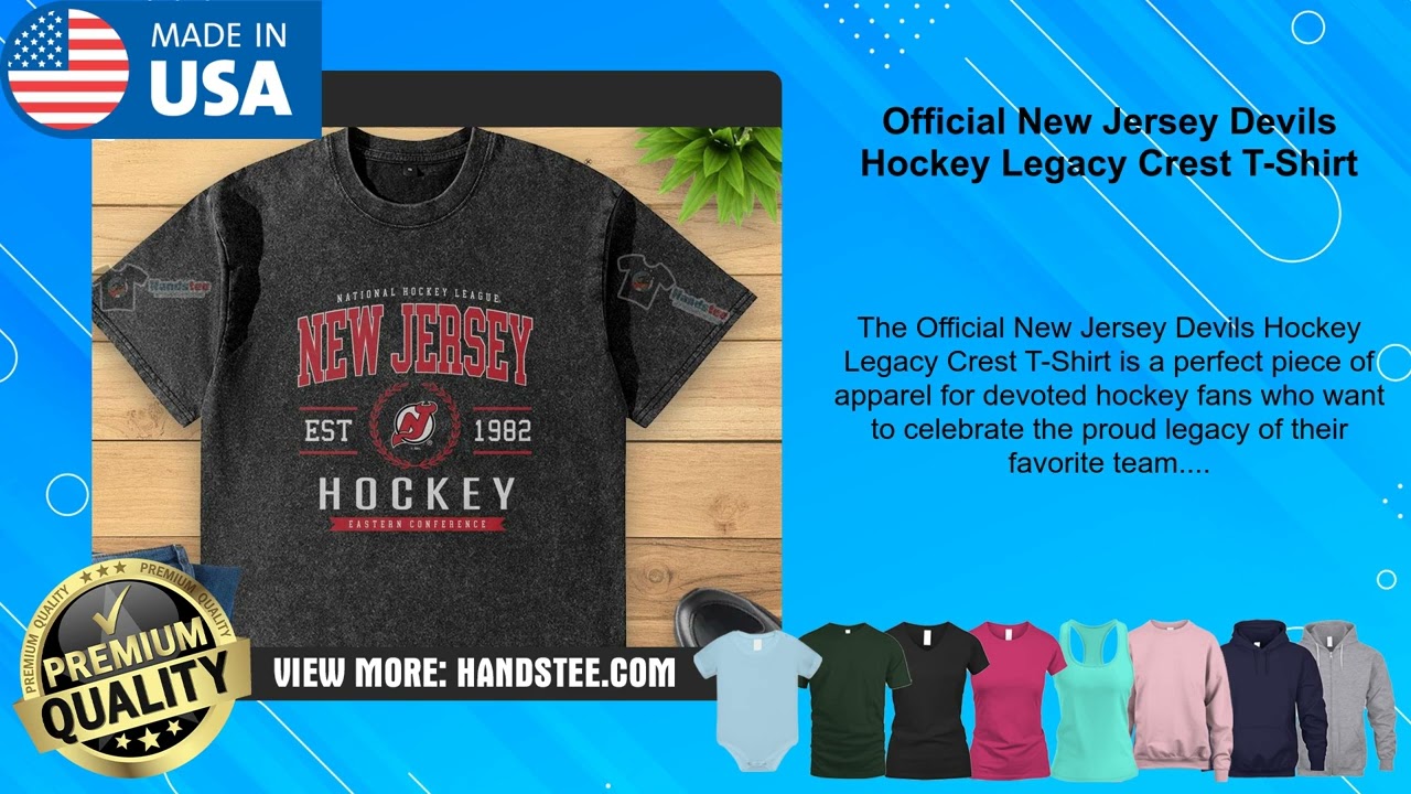 Official New Jersey Devils Hockey Legacy Crest T-Shirt