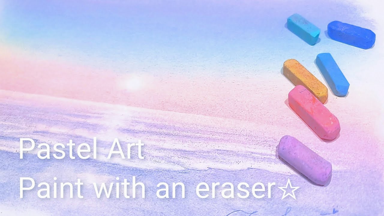 【パステルアート②】消しゴムで描く波打ち際☆ Pastel Art: How to draw waves with an eraser!