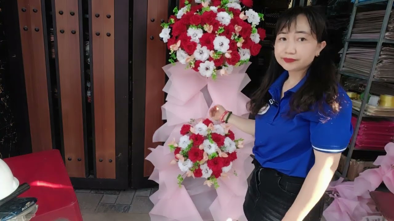 Cách đi giấy vào kệ hoa khai trương chúc mừng/ Hướng dẫn đơn giản dễ làm #videongay05