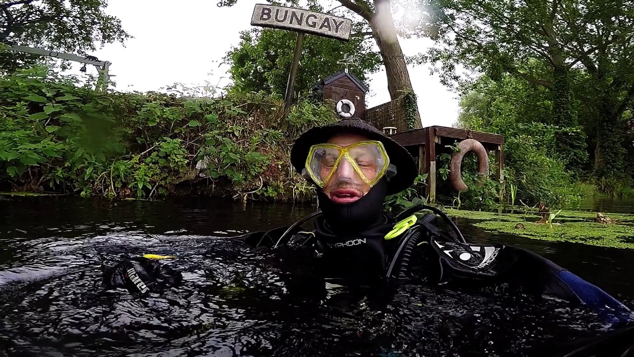 Scuba Diving the River Waveney. Junk Monkeys at Bungay, Suffolk British River Diving