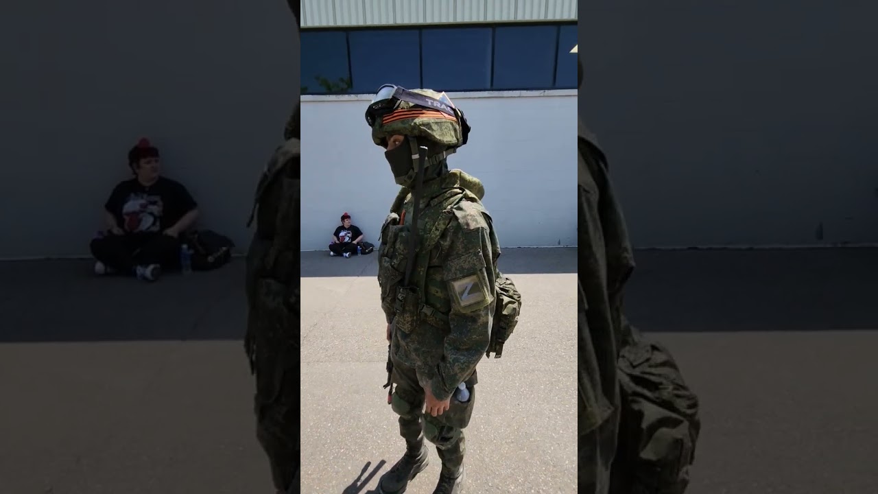 Wore russian uniform with Z patches. 