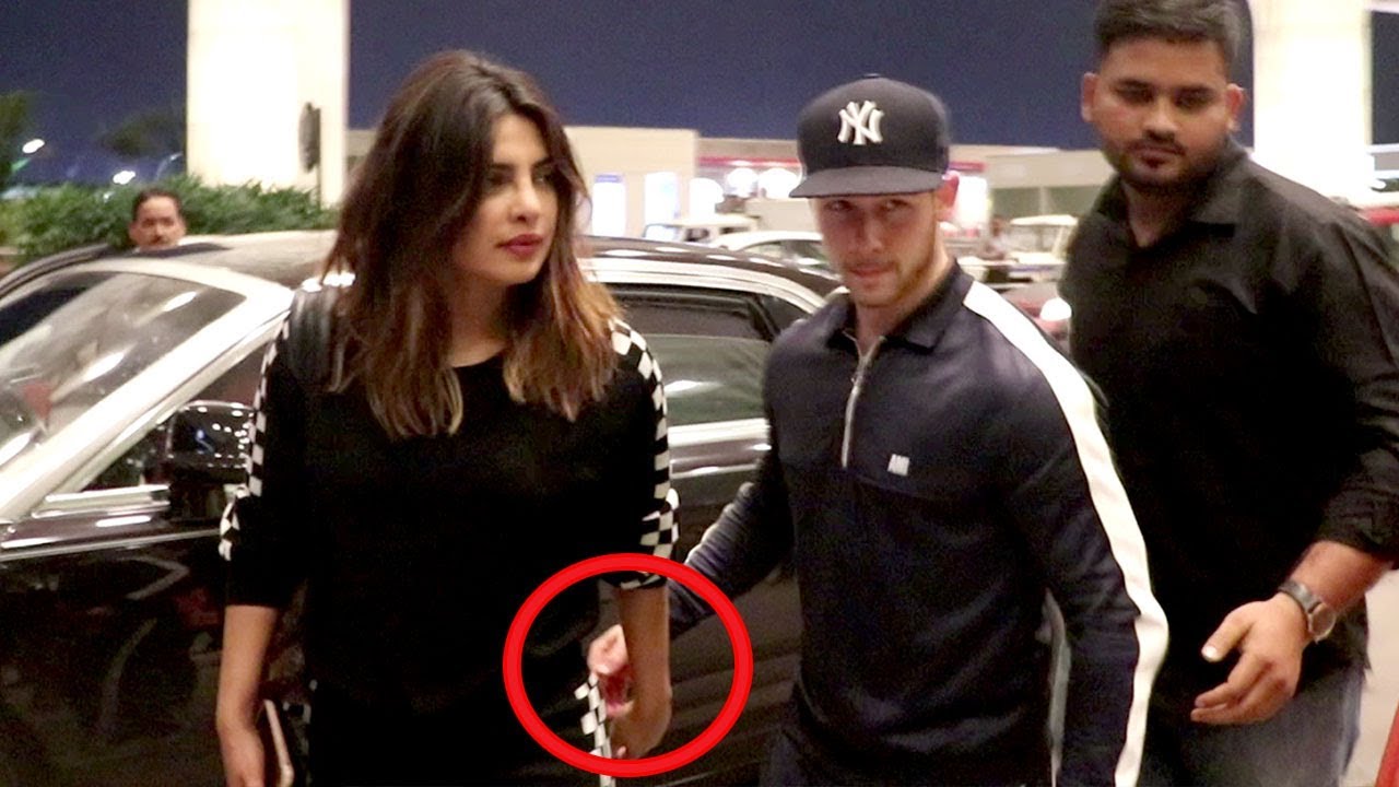 Priyanka Chopra With Bf Nick Jonas At Mumbai Airport Leaving For Holiday In Dubai