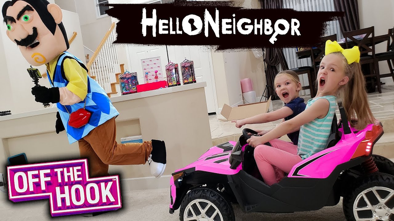 Pranking Hello Neighbor in Real Life!! Off the Hook Toy Scavenger Hunt!