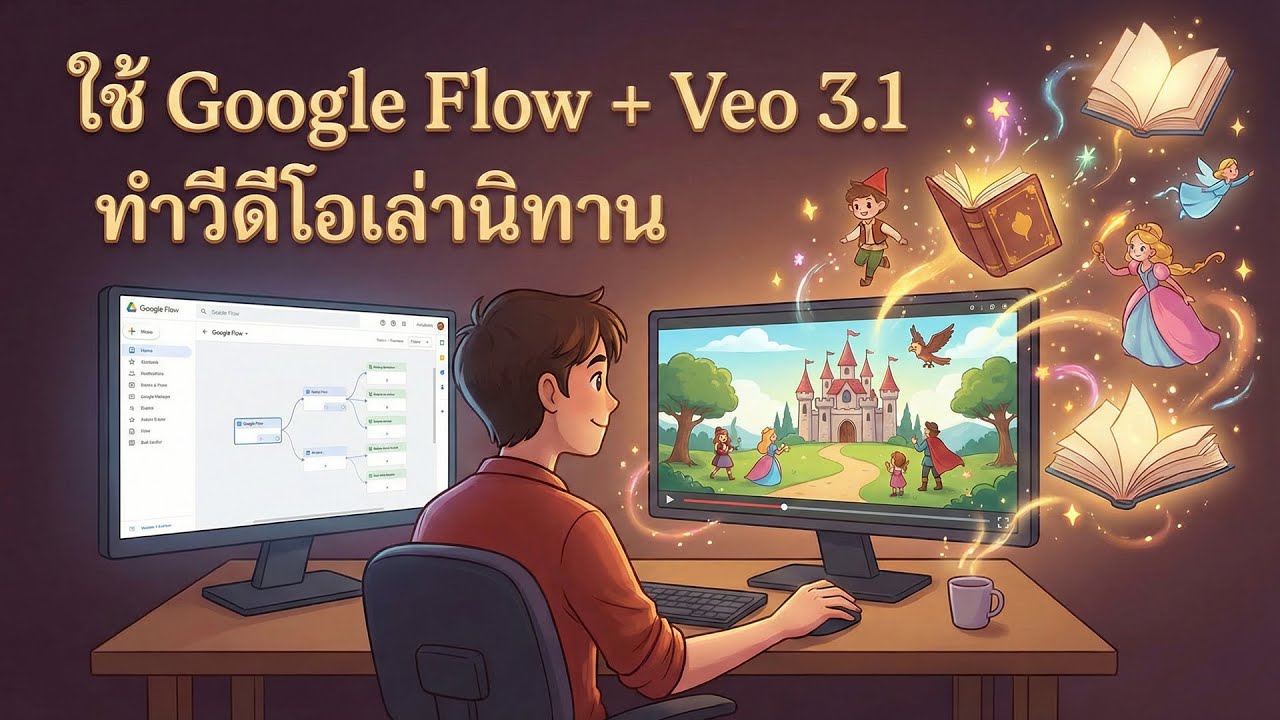 Google Flow & Veo 3.1 สร้าง นิทานเล่าเรื่องสุดล้ำ | AI (Thai AI Story Video)