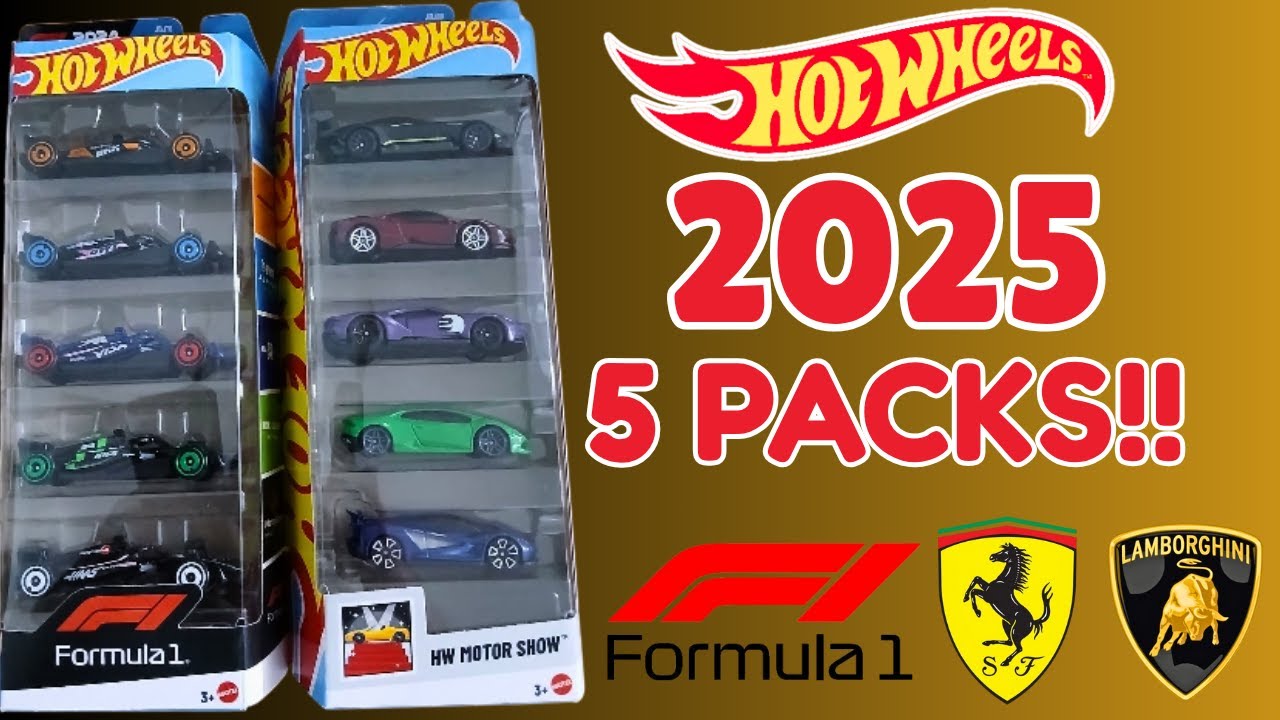 2025 HOT WHEELS 5 PACKS! 🤯 FORMULA 1, HW MOTOR SHOW AND MANY MORE! #hotwheels #ferrari #toycars