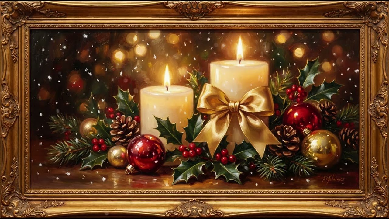 Cozy Candlelight Elegance | Art Framed Screensaver | Art for Your TV | 4K ✨✨✨