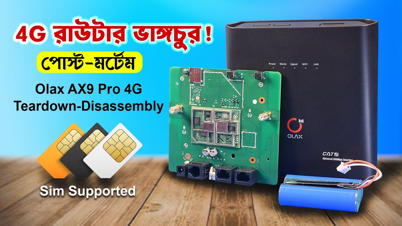 4g রাউটার ভাঙ্গচুর❗ What's INSIDE the Olax AX9 Pro 4G WiFi Router? Teardown & Disassembly