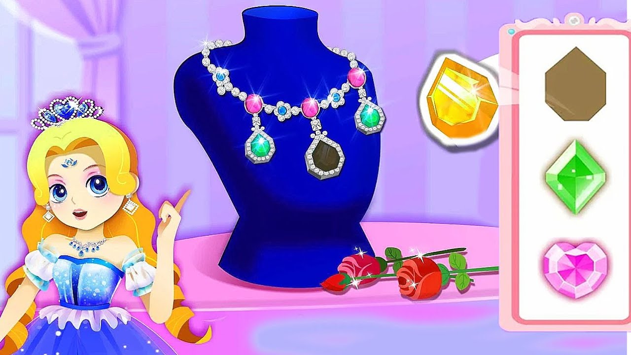 Princess Jewelry Design | Create Colors, Shapes, Decorations for Jewelry | Babybus Games Video