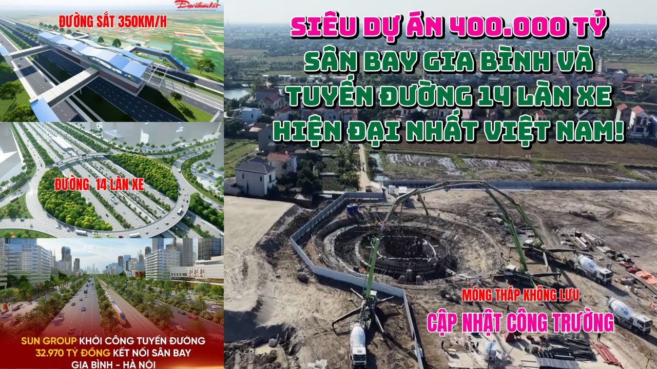 Siêu hạ tầng - Sân bay Gia Bình Tháp không lưu thành hình - Đường sắt cao tốc- Cao tốc 10 làn hội tụ