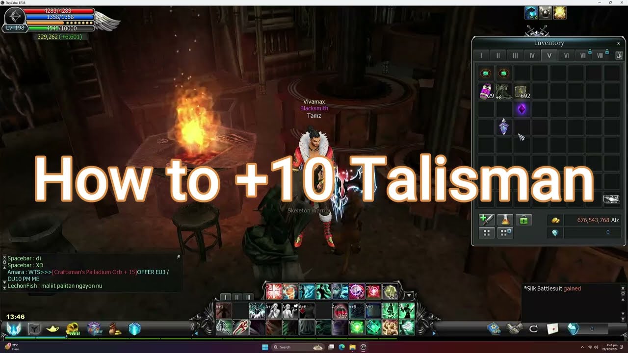 How to +10 Talisman in Play Cabal?