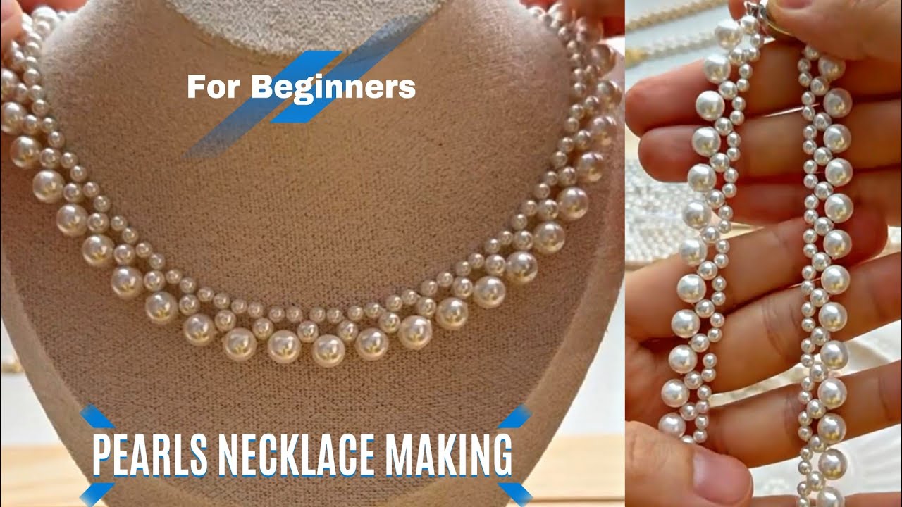 How To Make Pearl Necklace | At Home | Necklace Tutorial | Designer Necklace | Easy To Make