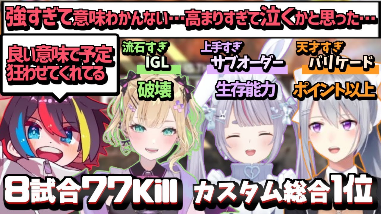【コーチ褒め/ファイトシーン】総合１位！上手すぎる３人を見て裏で褒めまくるみこだよ【胡桃のあ/樋口楓/兎咲ミミ/みこだよ切り抜き】