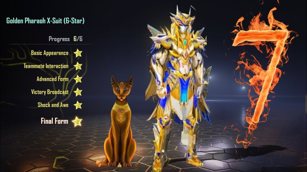 Golden Pharaoh X-Suit 7 Star 🔥| PUBG MOBILE 😍