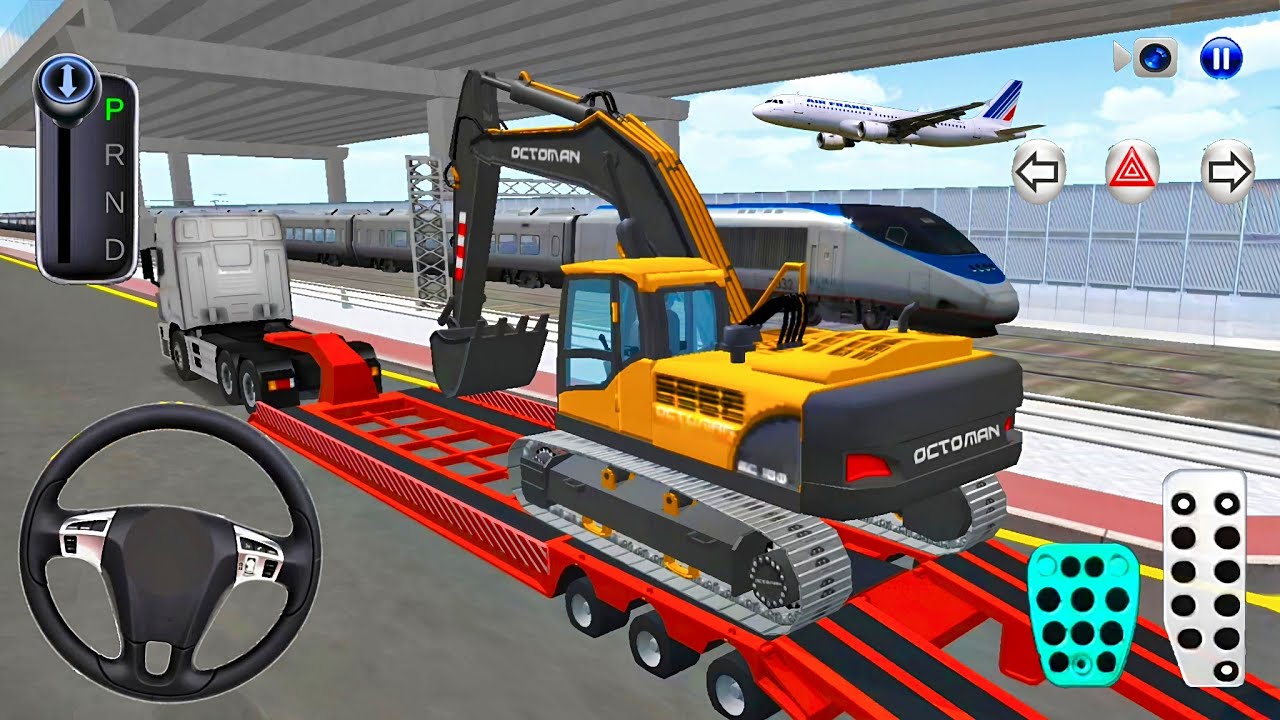 Heavy Excavator Transport by Trailer Truck to Construction Area🚛 | 3D Driving Class 2025 Gameplay🎮