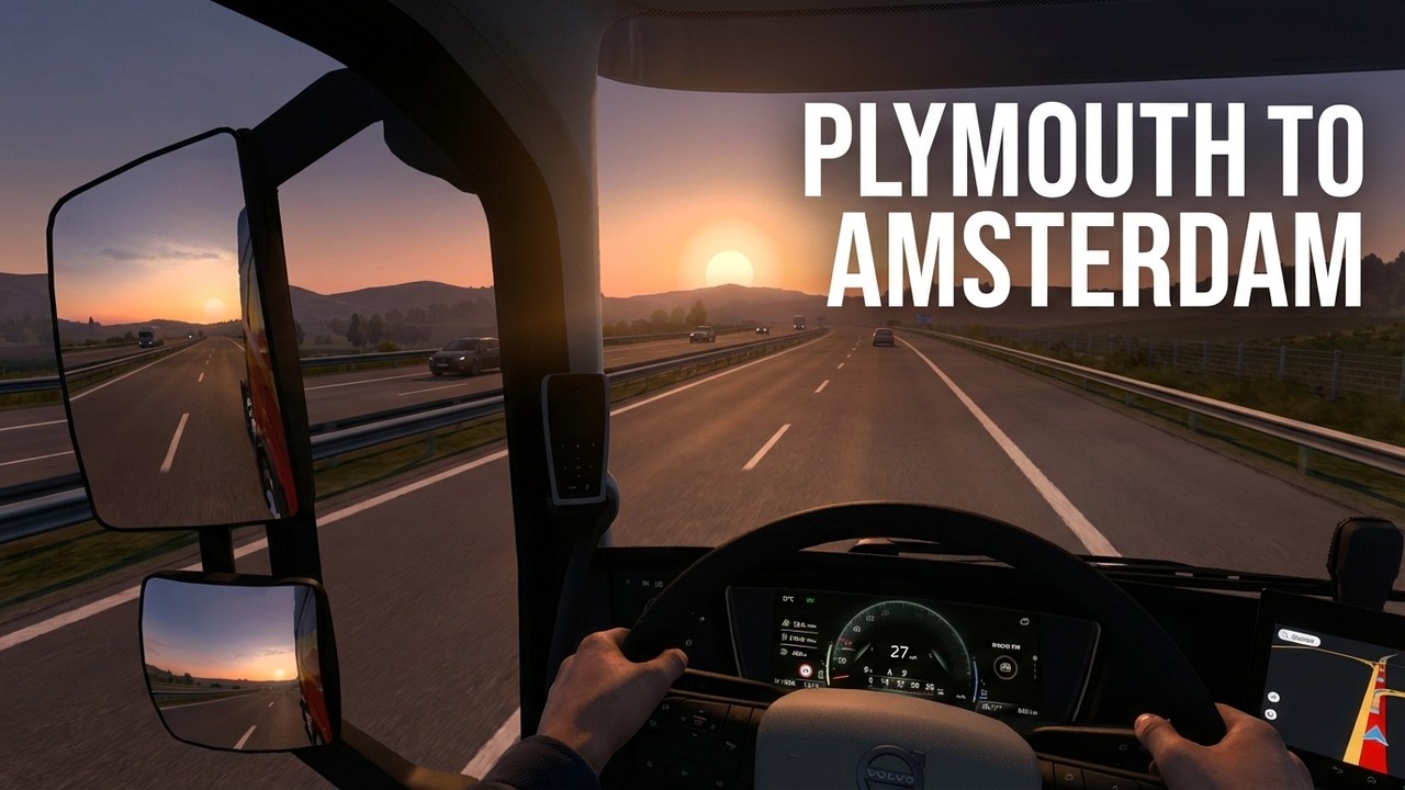 Realistic Truck Route Plymouth → Amsterdam | Full Log Haul