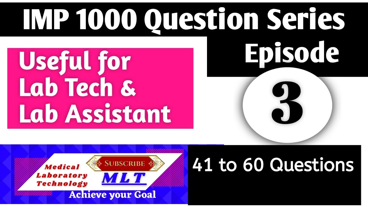 1000 Question || Episode : 3 || Medical Laboratory technology || mcq for Laboratory technician | lab