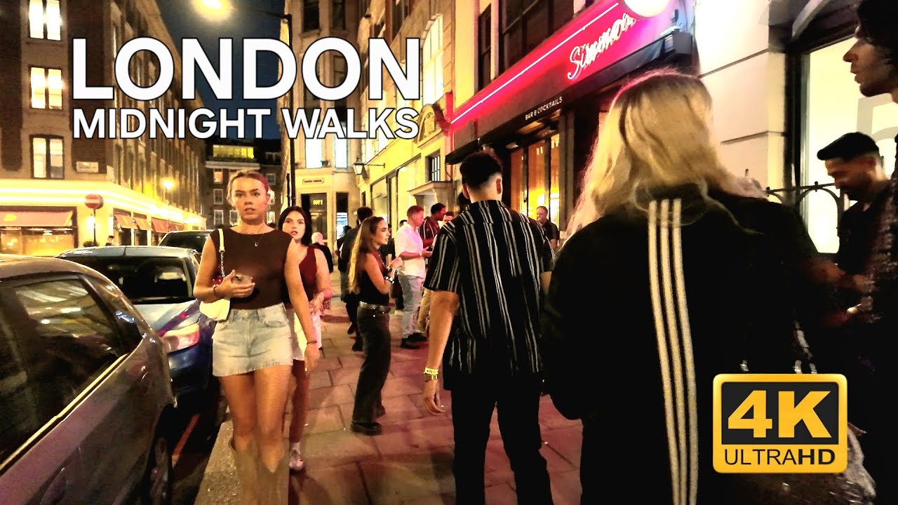 Summer Night Walk Tour in Central London | Soho → Piccadilly Circus → Chinatown | 4K HDR 60FPS