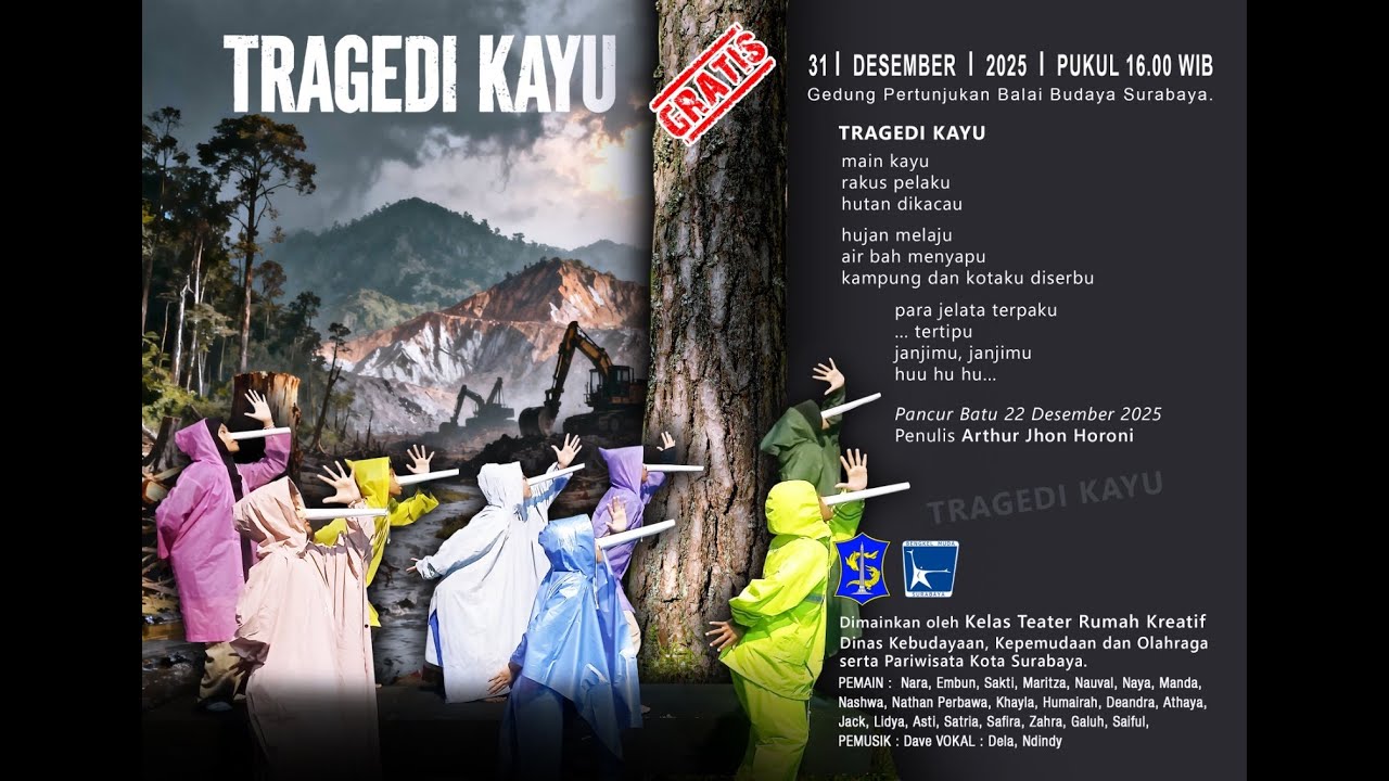 Pertunjukan Tragedi Kayu | Kelas Teater Rumah Kreatif | Bengkel Muda Surabaya