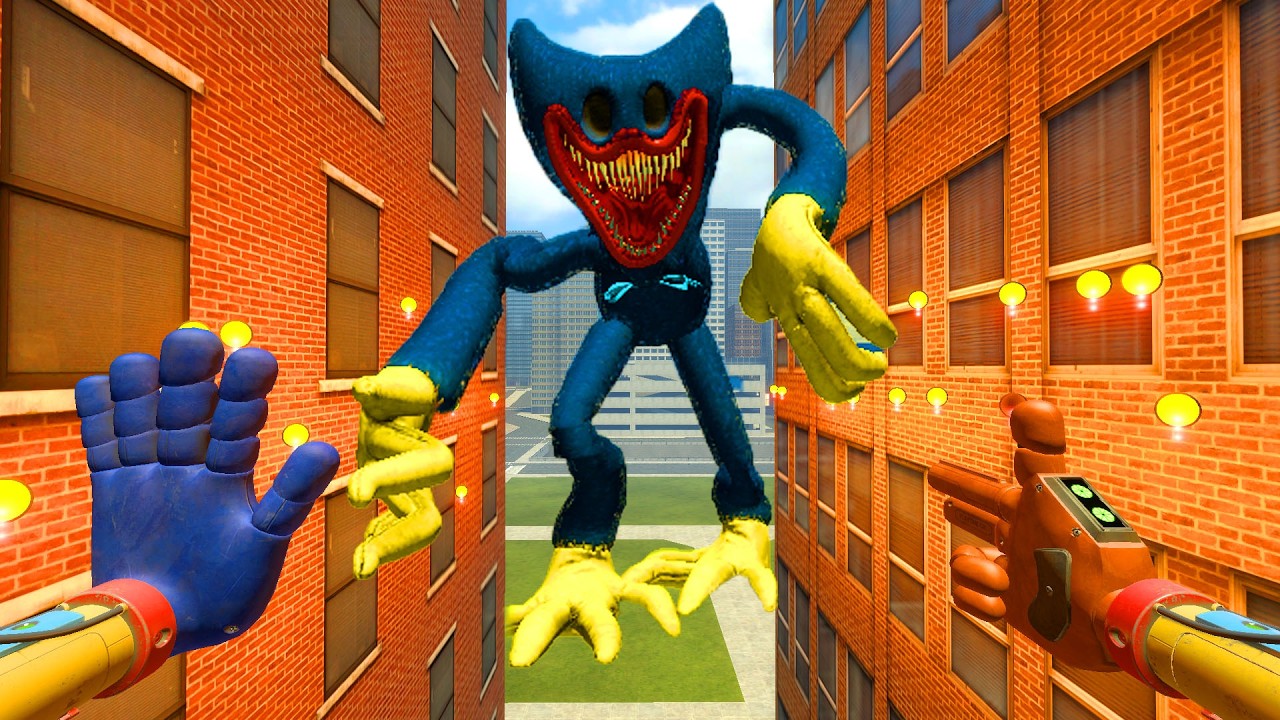 GIANT HUGGY WUGGY FROM POPPY PLAYTIME  IS ABOUT TO GRAB ME IN THE CITY! 😨 | GARRY'S MOD