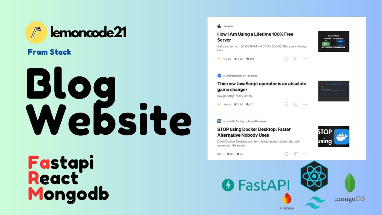 How to Build a Modern Blog with FastAPI, ReactJS, and MongoDB A Step by Step Guide