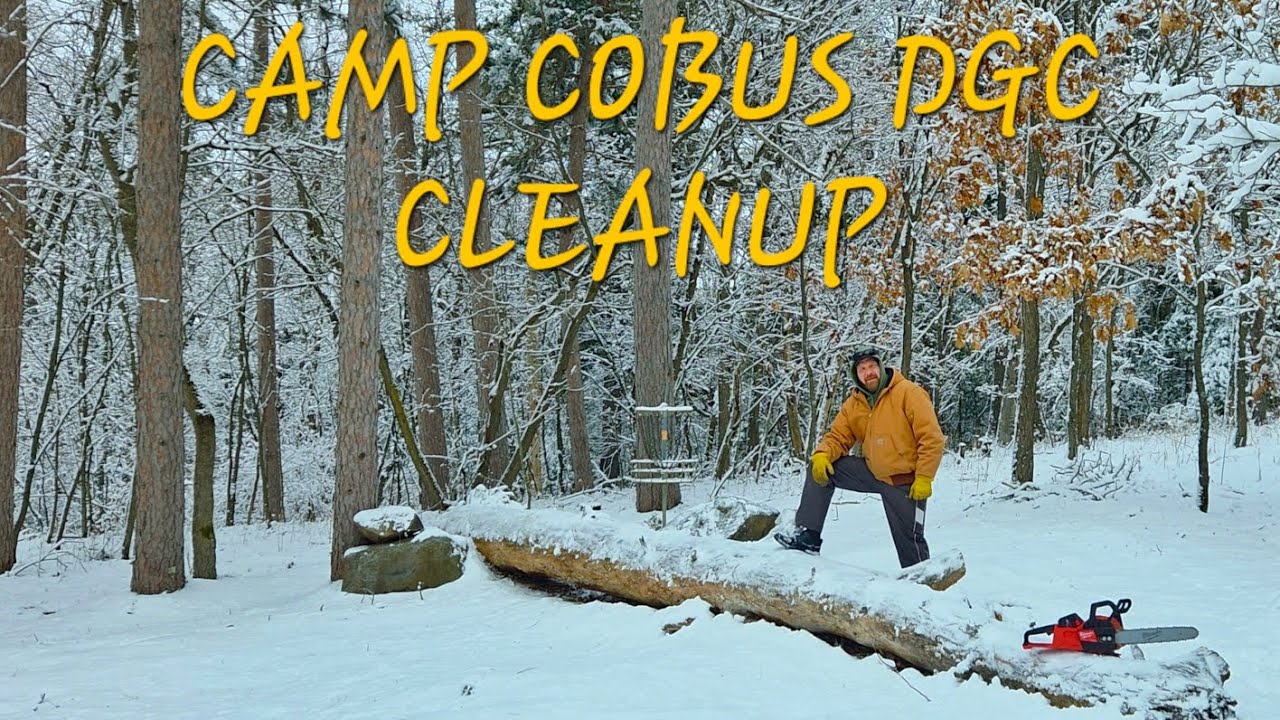 Milwaukee Chainsaw vs 50 Year Old Log | Disc Golf Course Hole 6 Cleanup - Camp Cobus