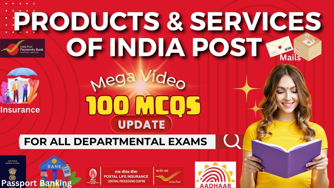 PRODUCTS AND SERVICES OF INDIA POST MEGA VIDEO with (100+ MCQs): Questions: Career Post