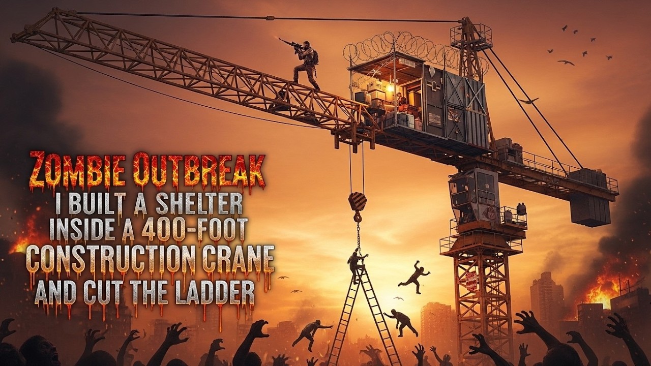 ZOMBIE OUTBREAK: I Built a Shelter Inside a 400-Foot Construction Crane and Cut the Ladder