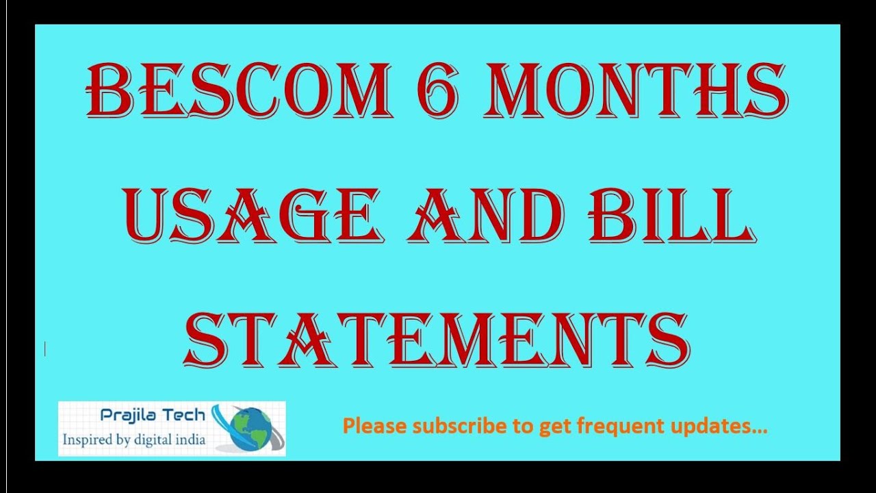 BESCOM usage history and bill statement online