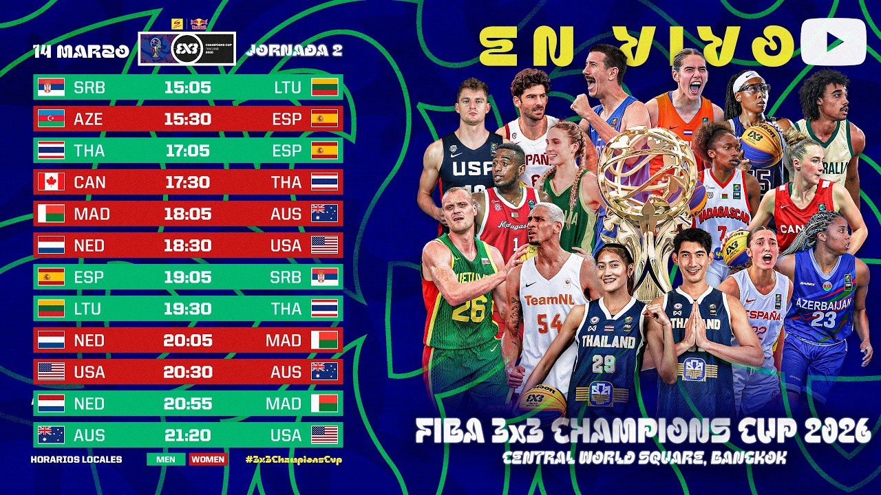 EN DIRECTO 🇪🇸🔴 FIBA 3x3 Sponsor Red Bull | Champions Cup 2026 | Día 2 - Sesión 2