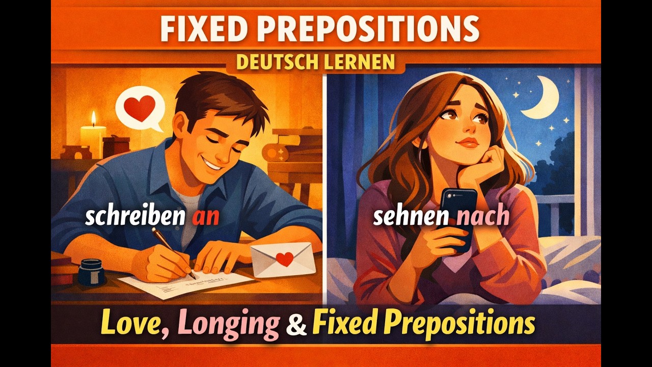 #540     B1 German Podcast: Love, Longing & Fixed Prepositions ❤️