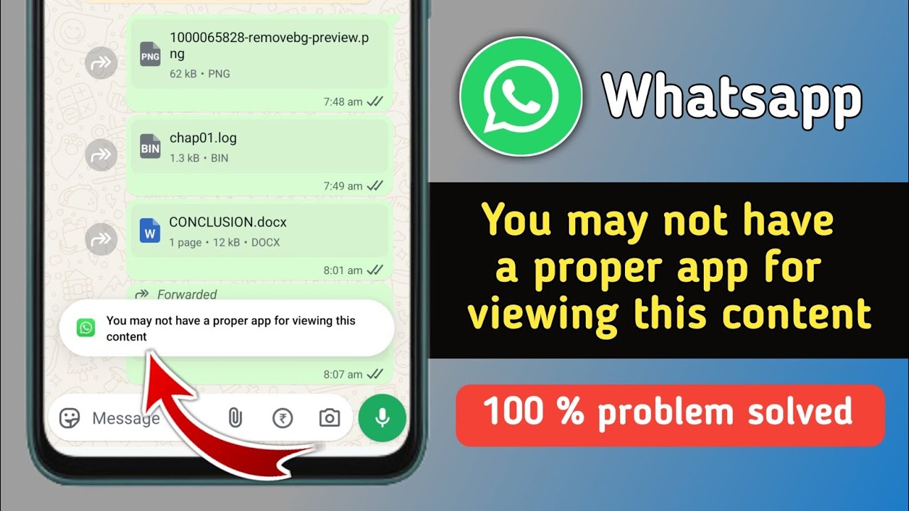 Fix Whatsapp You May Not Have a Proper App for Viewing This Content Problem