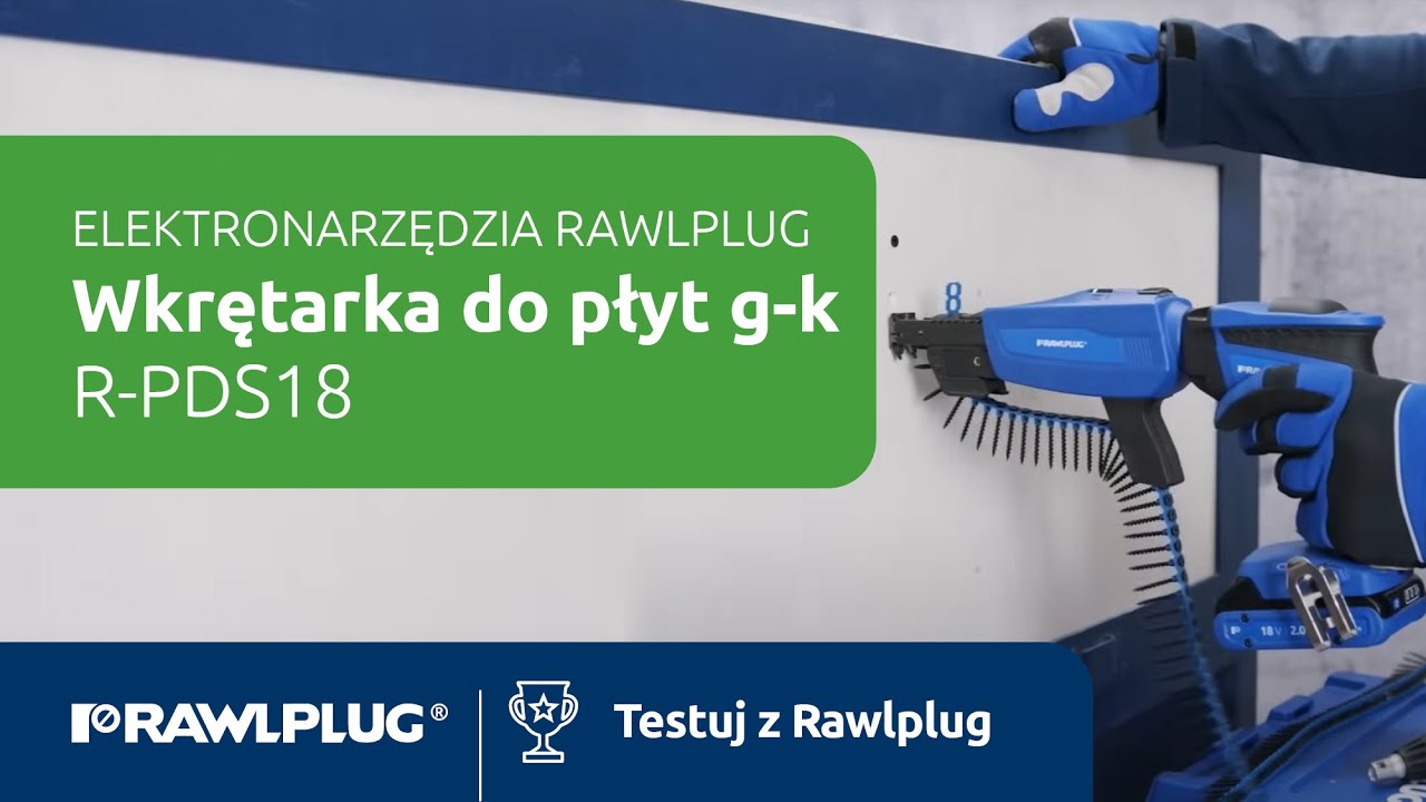 Elektronarzędzia Rawlplug: wkrętarka do płyt g-k R-PDS18