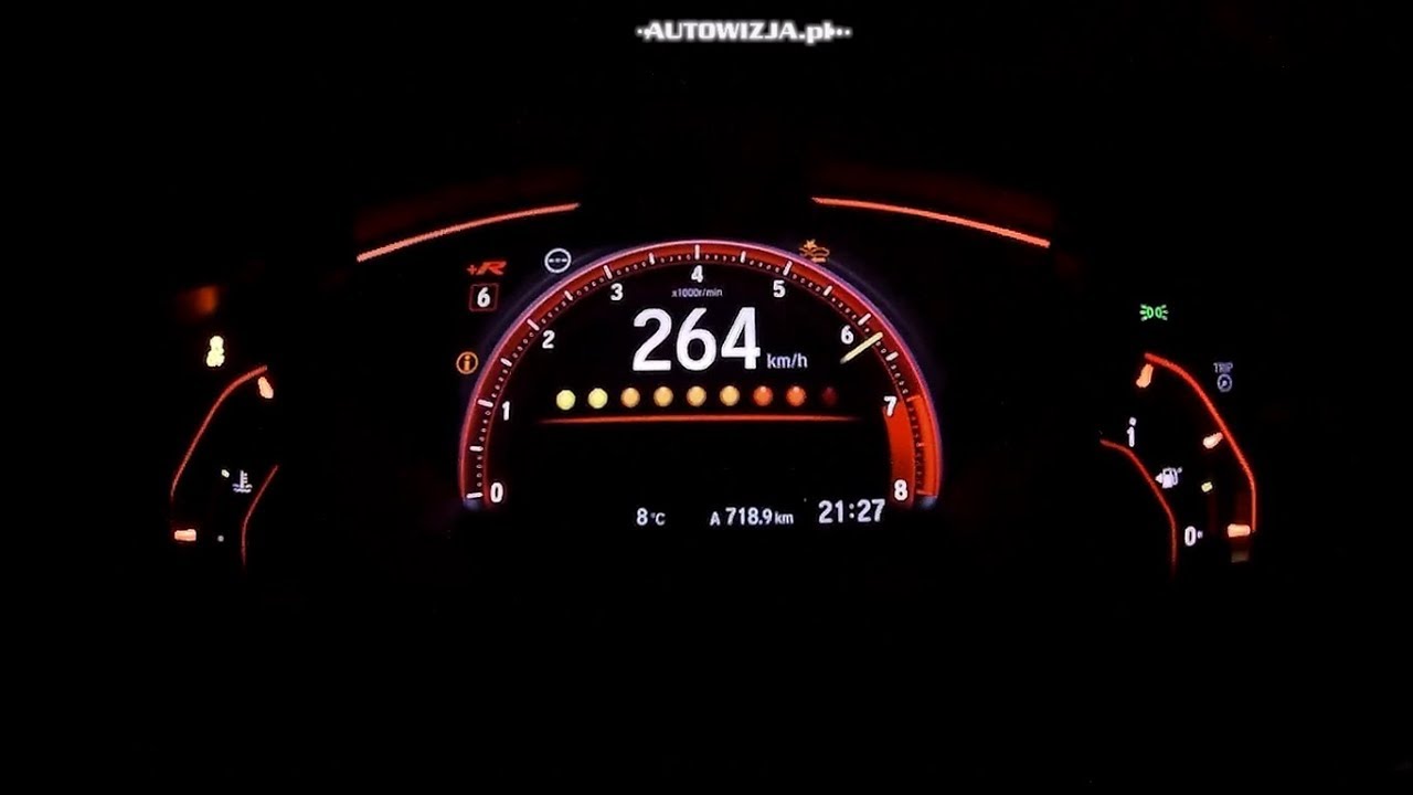Honda Civic Type R FK8 acceleration 0-100 km/h, 0-200 km/h, 0-270 km/h, 0-400 m
