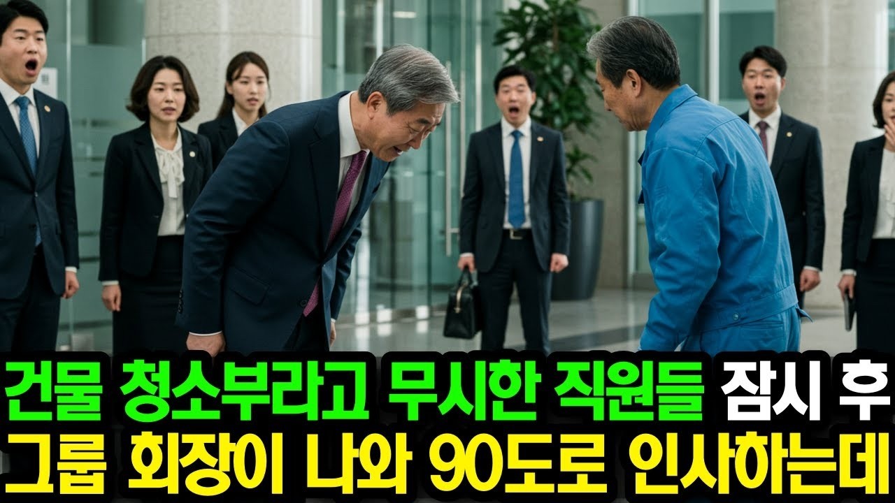 건물 청소부라고 무시하는 직원들, 잠시 후 백만장자 기업 회장이 90도로 인사하는데