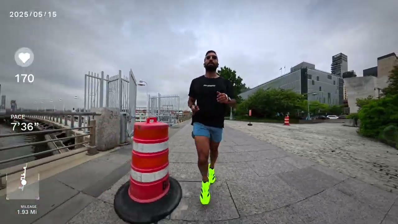 40-Min RUN WITH ME | New York City ASMR West Side Highway (8:00 min/mi pace) 🏃