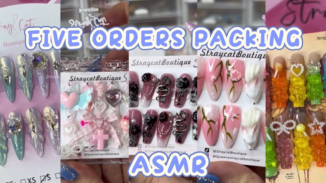 Pack Five Orders With Me 🎀💐💗|| ASMR || Small Business