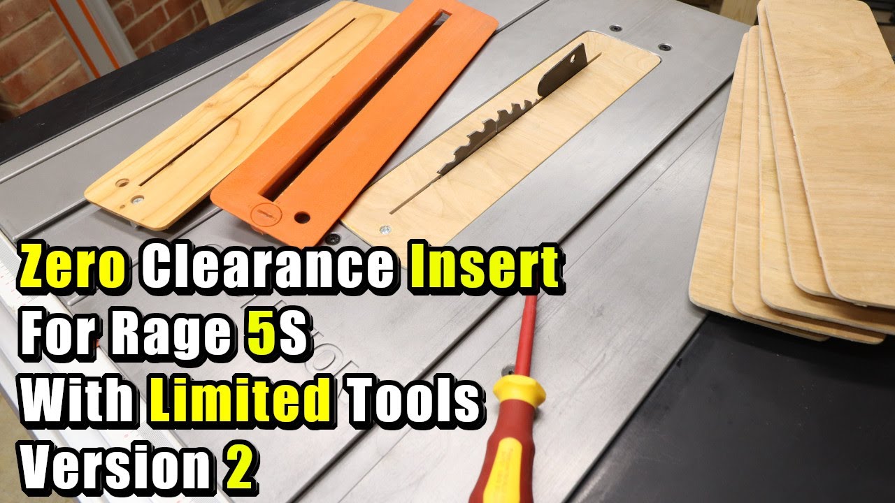 Zero Clearance Insert Plate for Evolution Rage 5S With Limited tools - Version 2