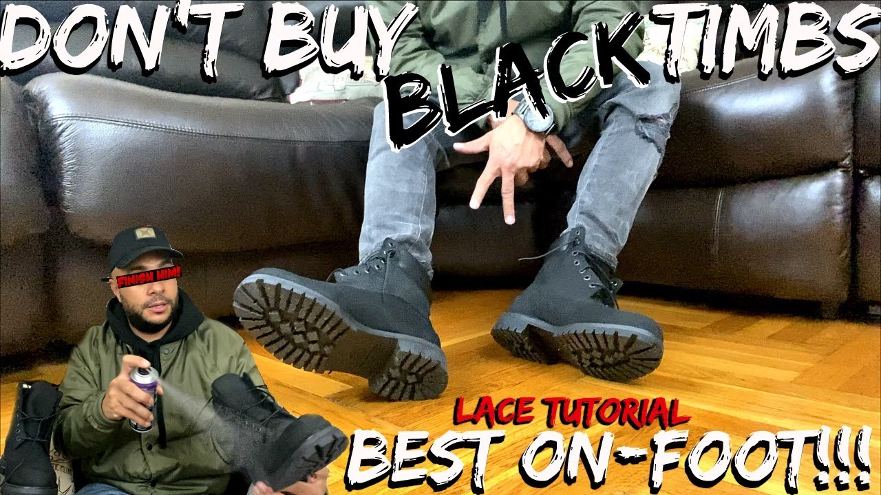 DON'T BUY BLACK TIMBERLANDS UNTIL YOU WATCH THIS VIDEO! | HOW TO LACE UP FRESH TIMBS & BEST ON FOOT