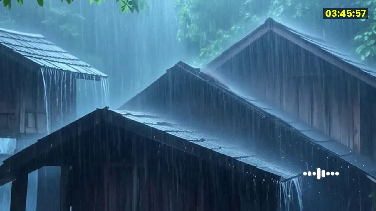 Sleep Instantly in Tent with Heavy Rain & Thunder Sounds on Porch of Farm House in Forest at Night