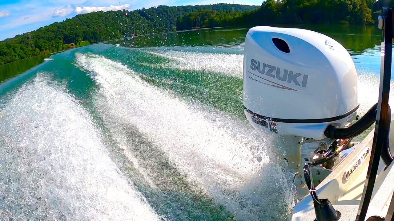 Подвесной мотор Suzuki 140 л.с. в действии!!! (необычный подвесной мотор с 4-лопастным винтом и д...