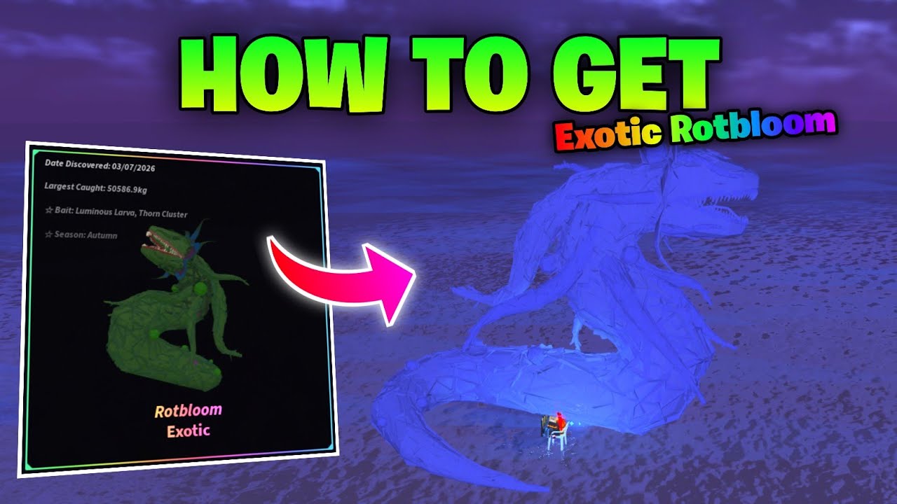 How to get Exotic Rotbloom in Fisch - Toxic Grove Bestiary