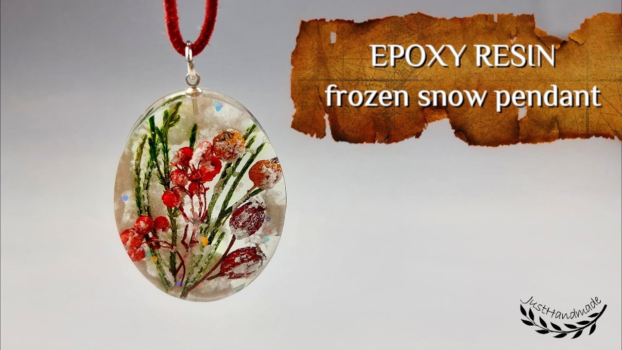 ~JustHandmade~ Epoxy resin winter / Frozen snow jewelry - tutorial / DIY / Jewelry design