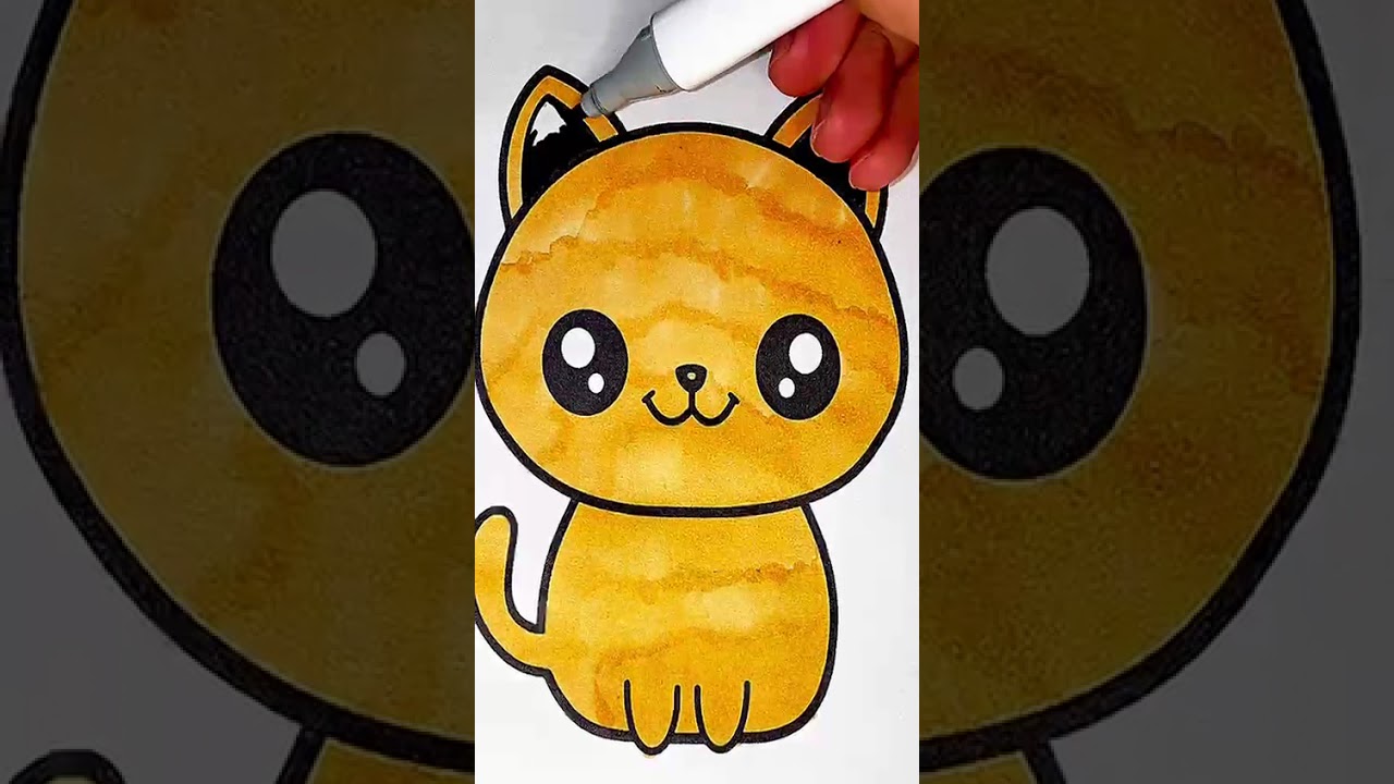 Smiling Kitty Magic 🐱✨ | Super Cute Coloring Fun!&rdquo;#SmilingKitty #ColoringShorts #CuteCatDrawing