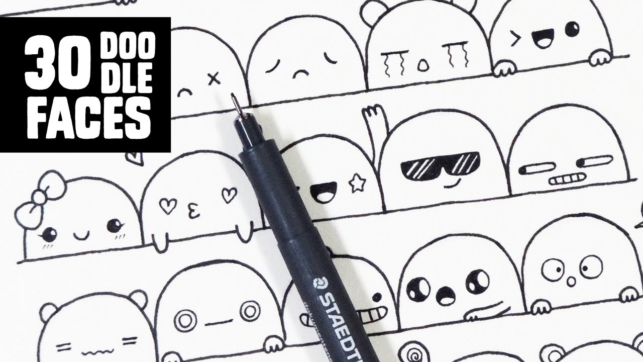 30 Cute Faces / Expressions to Doodle
