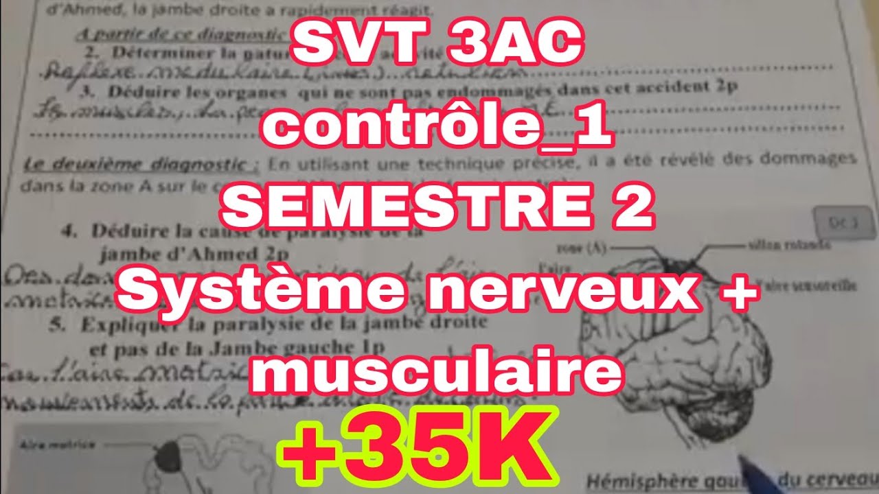 Contrôle 1 svt 3ac devoir 1 S2 svt 3 ème anné collège الفرض الأول في مادة علوم الحياة و الأرض