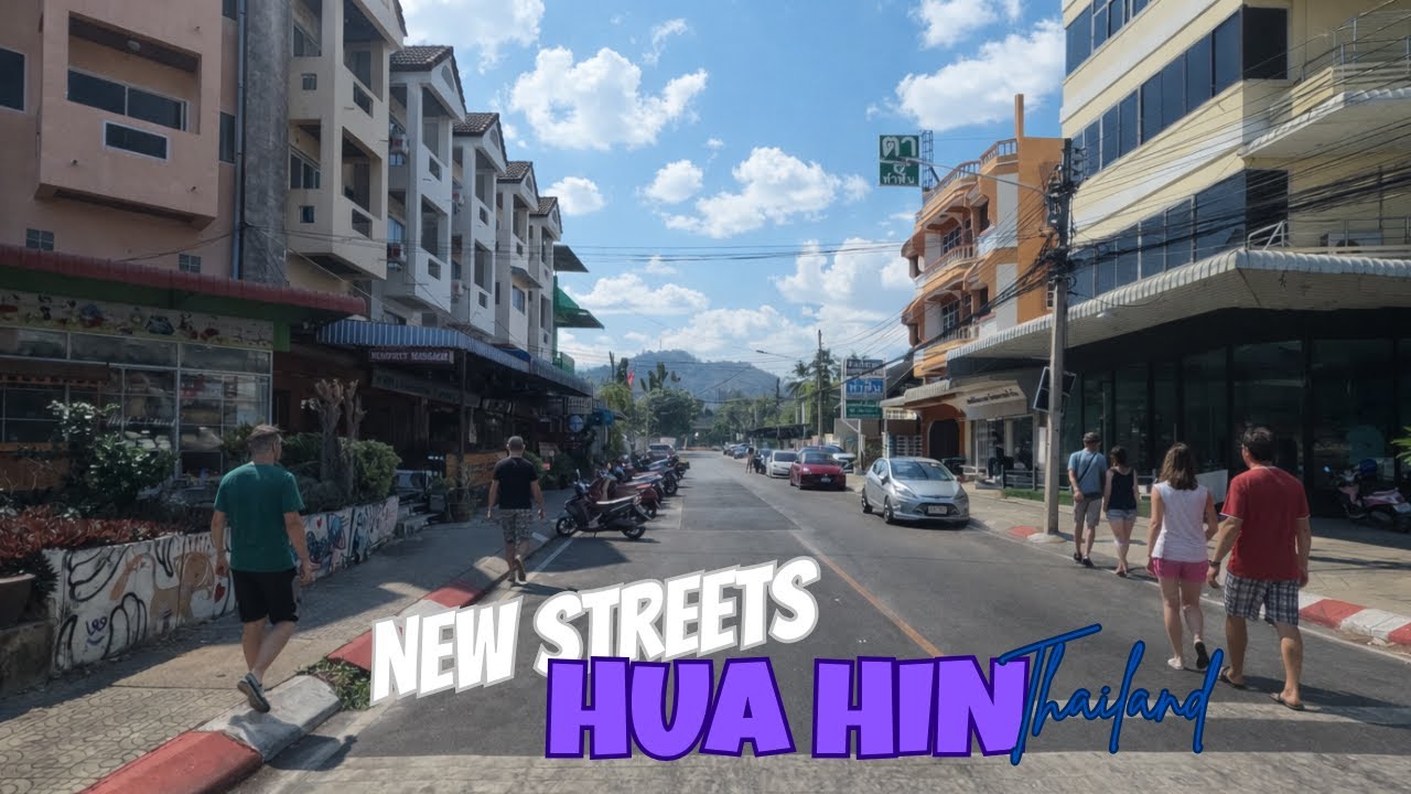 Morning street walk of Hua Hin Thailand 60 FPS 4K