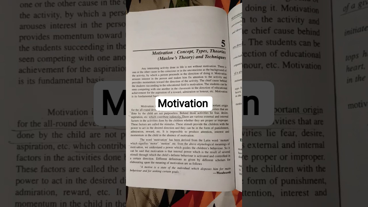 concept of motivation Course 3 #motivation #bednotes  #maslows_hierarchy_needs #learningandteaching